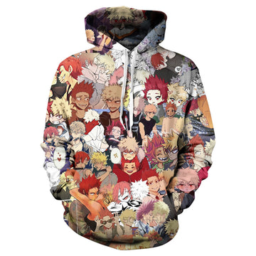 My Hero Academia Bakugou Katsuki Sudadera Estampada con Capucha para Adultos Unisex